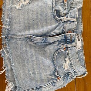 Garage Women's Distressed Jean Shorts - Light Blue